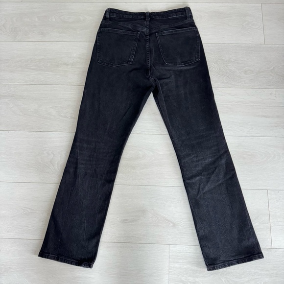 Zara High Waisted Black Denim Jeans Straight Leg Size 6 - Picture 5 of 8